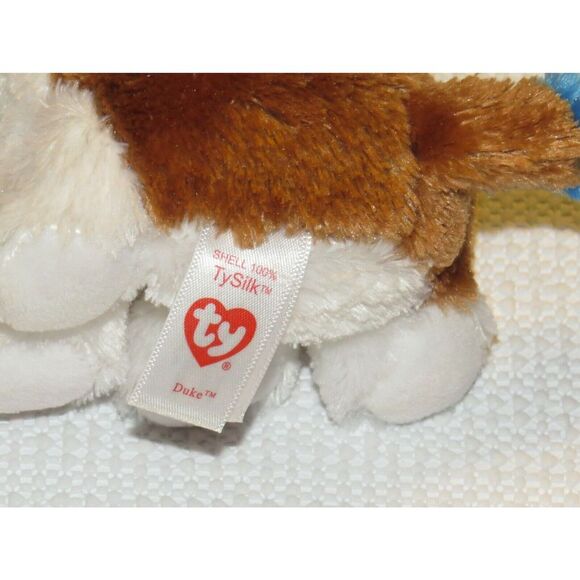 TY Beanie Boos Duke The St. Bernard  Dog 6" Plush TY Silk Big Blue Glitter Eyes - Picture 3 of 5